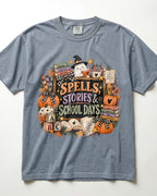 Spells Stories And School Days Kindergarten Teacher Shirt
