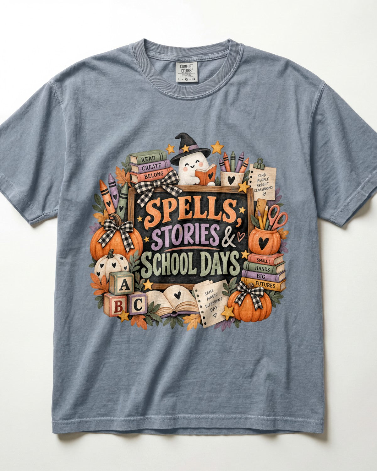 Spells Stories And School Days Kindergarten Teacher Shirt