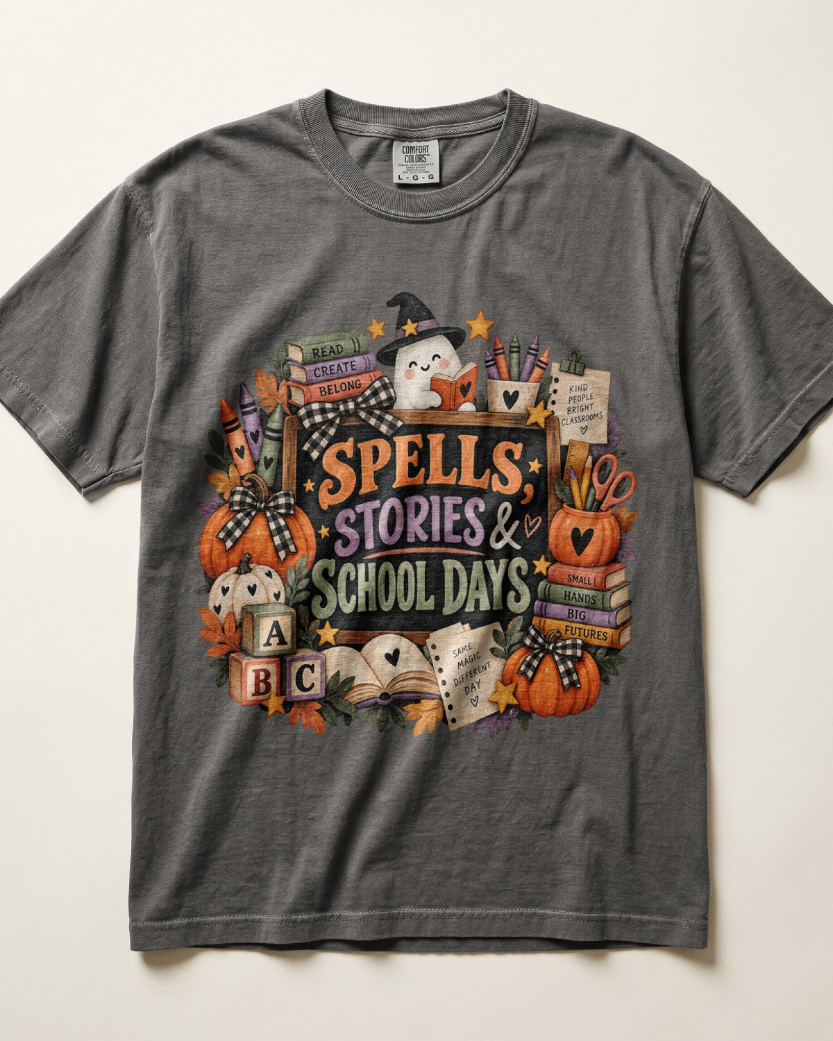 Spells Stories And School Days Kindergarten Teacher Shirt