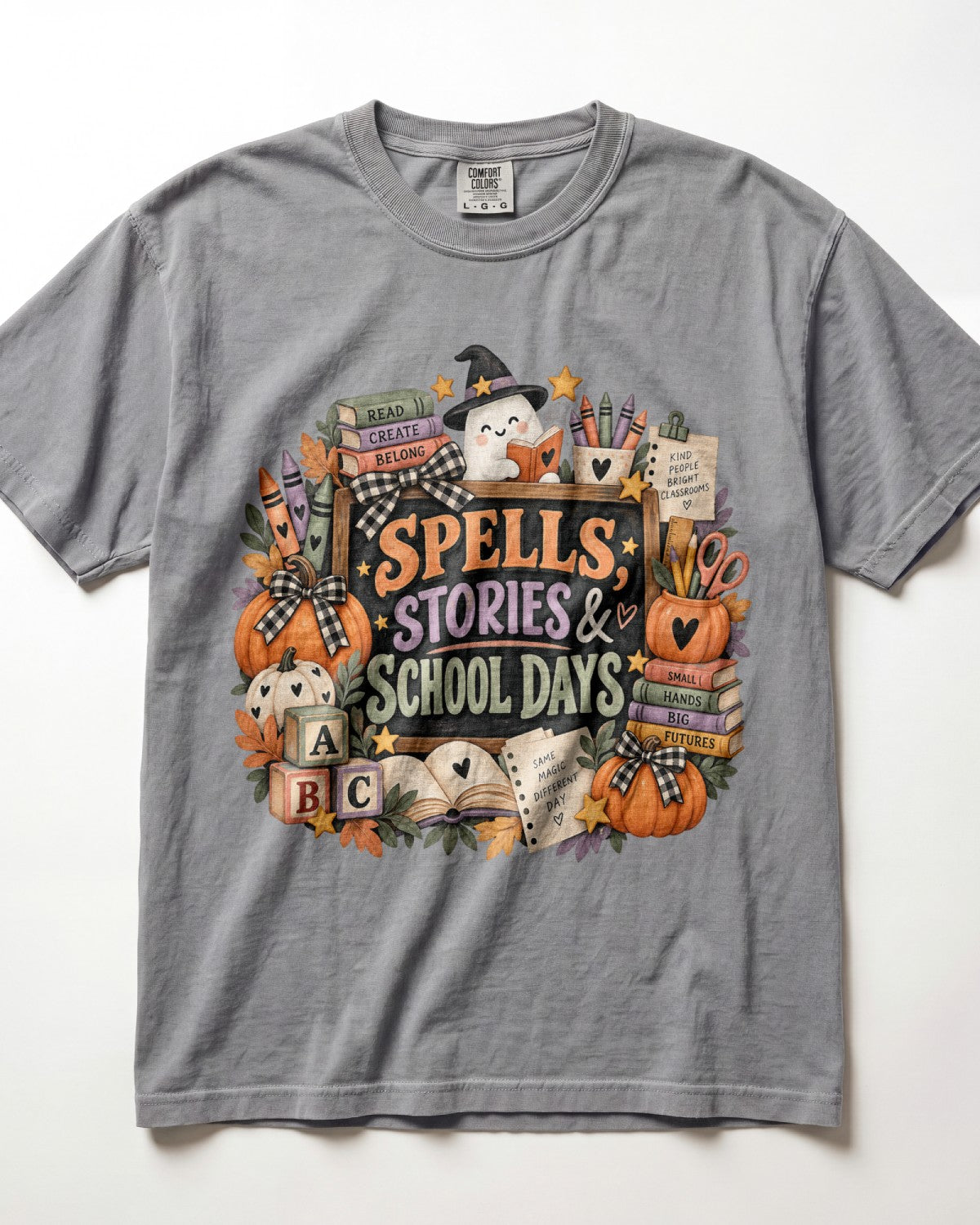 Spells Stories And School Days Kindergarten Teacher Shirt