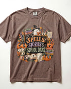 Spells Stories And School Days Kindergarten Teacher Shirt