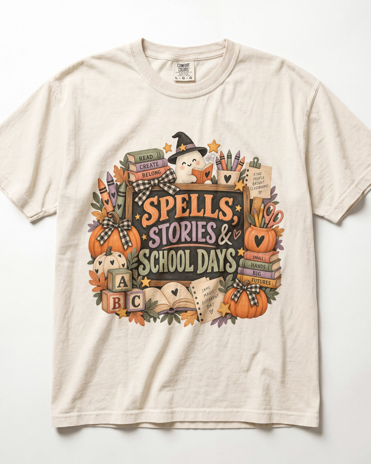 Spells Stories And School Days Kindergarten Teacher Shirt