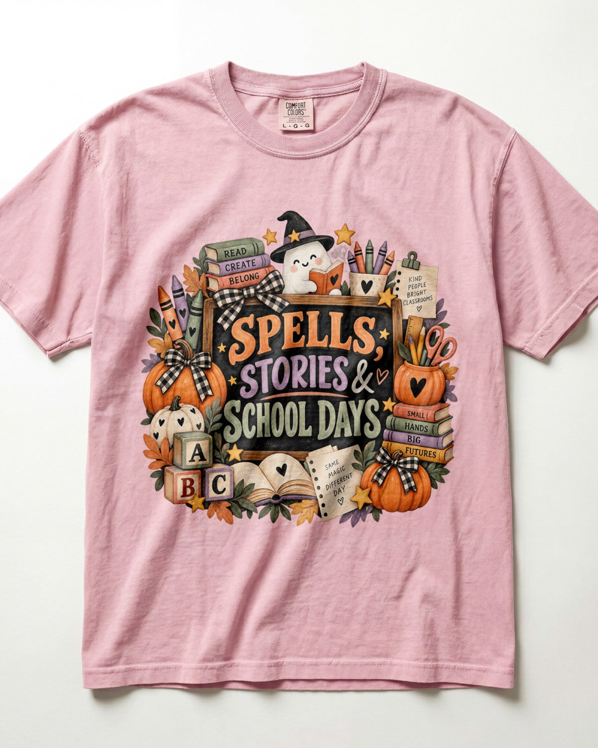 Spells Stories And School Days Kindergarten Teacher Shirt