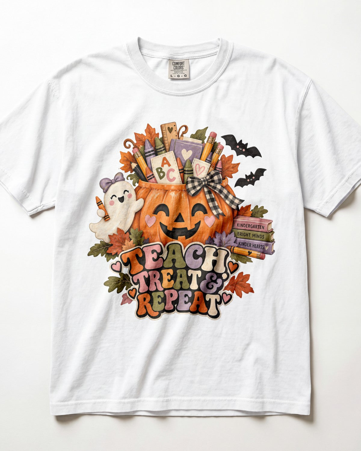 Teach Treat And Repeat Kindergarten Teacher Shirt