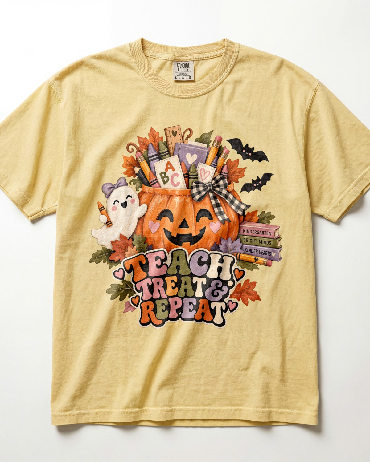 Teach Treat And Repeat Kindergarten Teacher Shirt