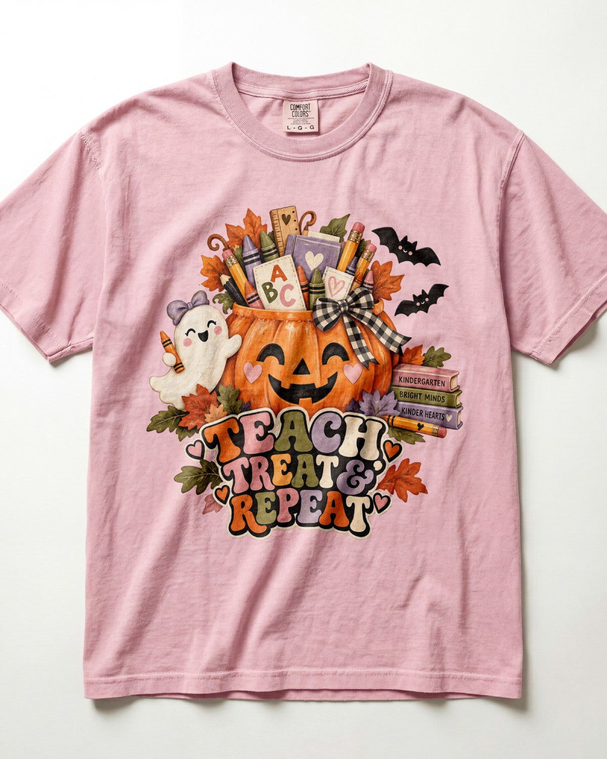 Teach Treat And Repeat Kindergarten Teacher Shirt