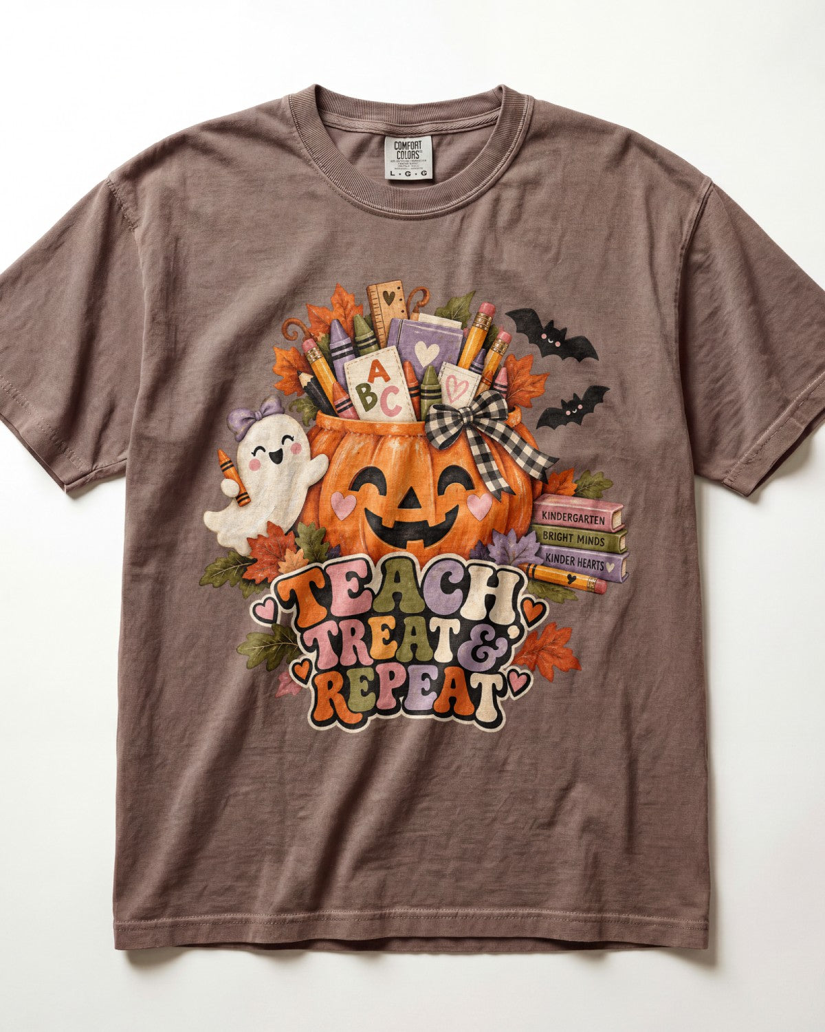 Teach Treat And Repeat Kindergarten Teacher Shirt