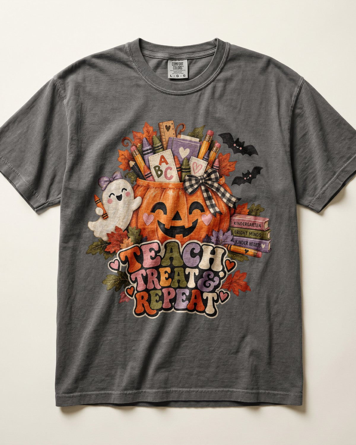 Teach Treat And Repeat Kindergarten Teacher Shirt