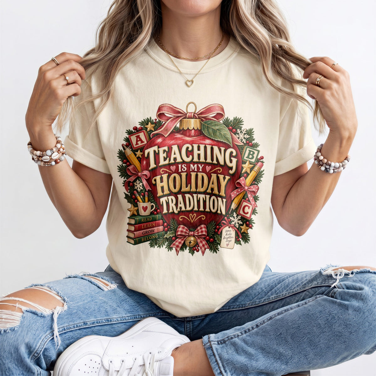 Teaching Is My Holiday Tradition Kindergarten Teacher Shirt