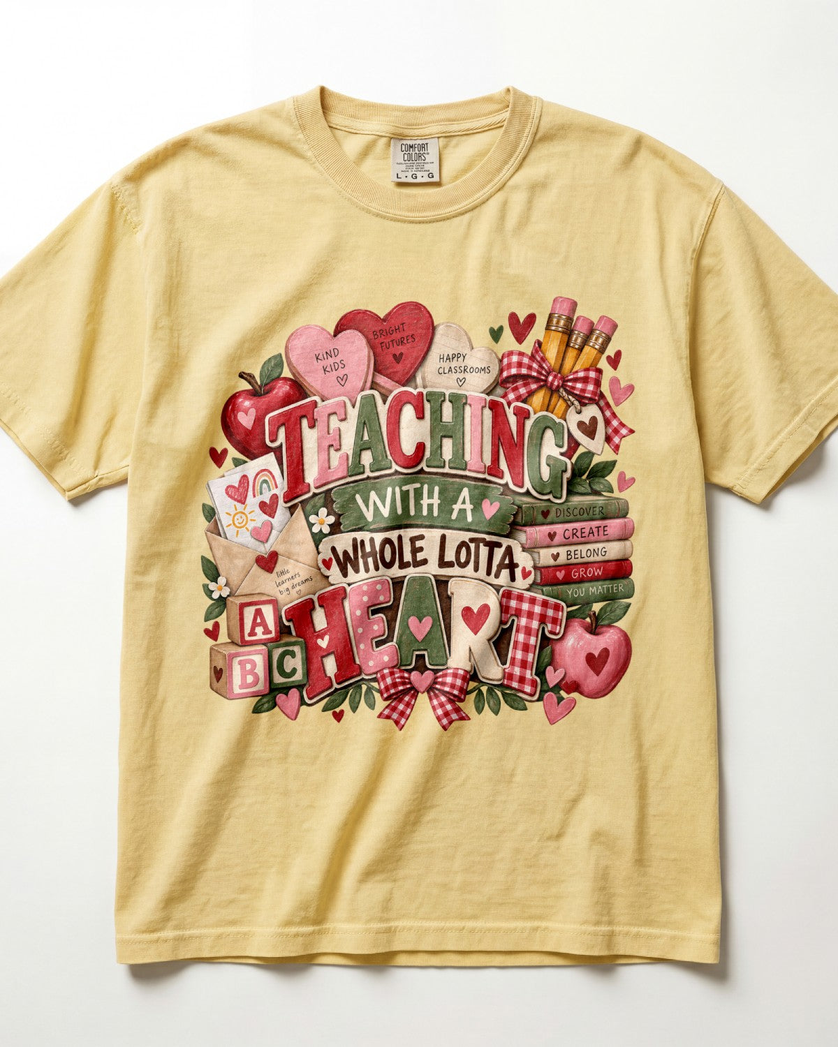 Teaching With A Whole Lotta Heart Kindergarten Teacher Shirt