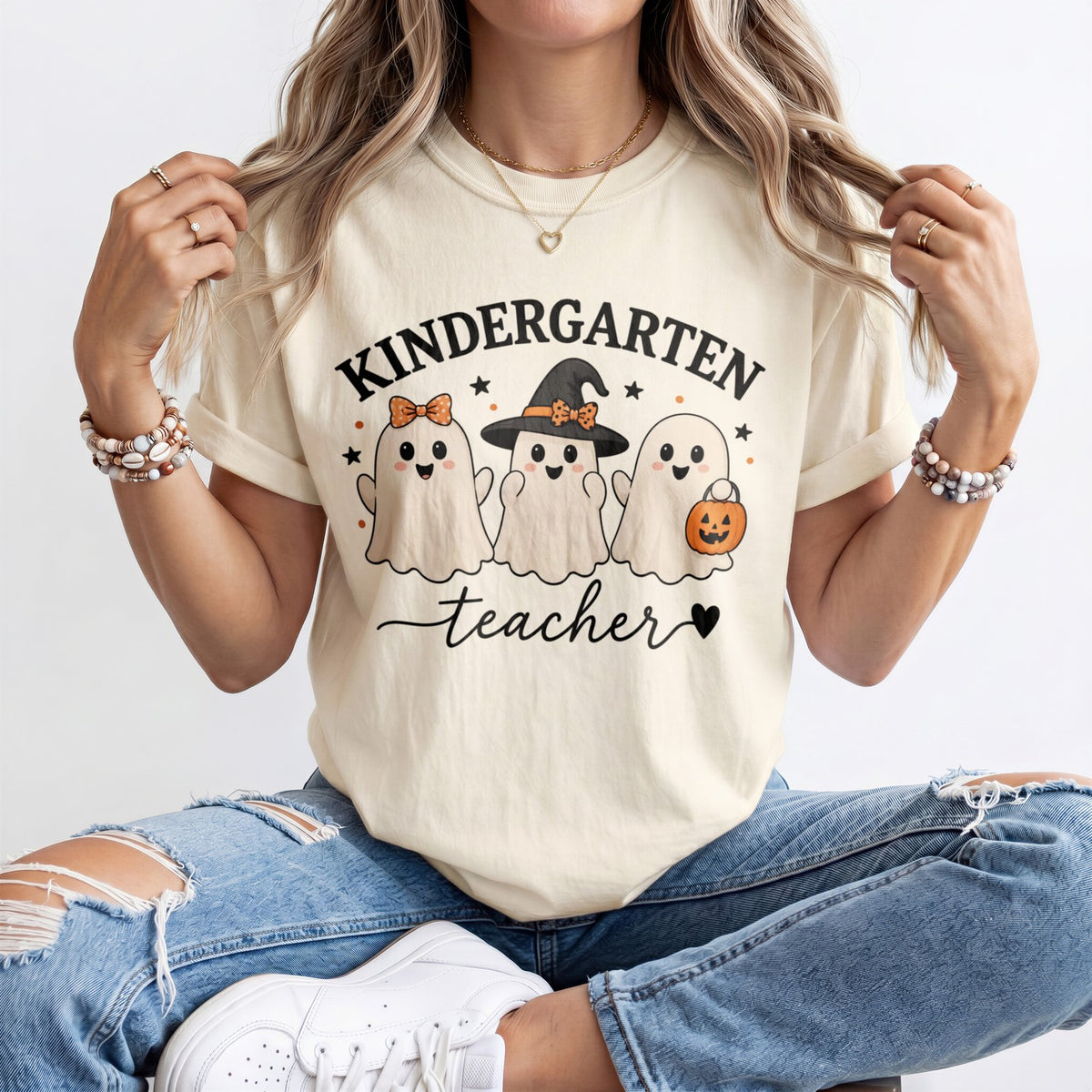 Ghost Trio Kindergarten Teacher Shirt
