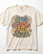 Hearts To Teach, Faith To Follow Kindergarten Teacher Shirt