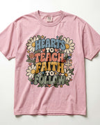 Hearts To Teach, Faith To Follow Kindergarten Teacher Shirt