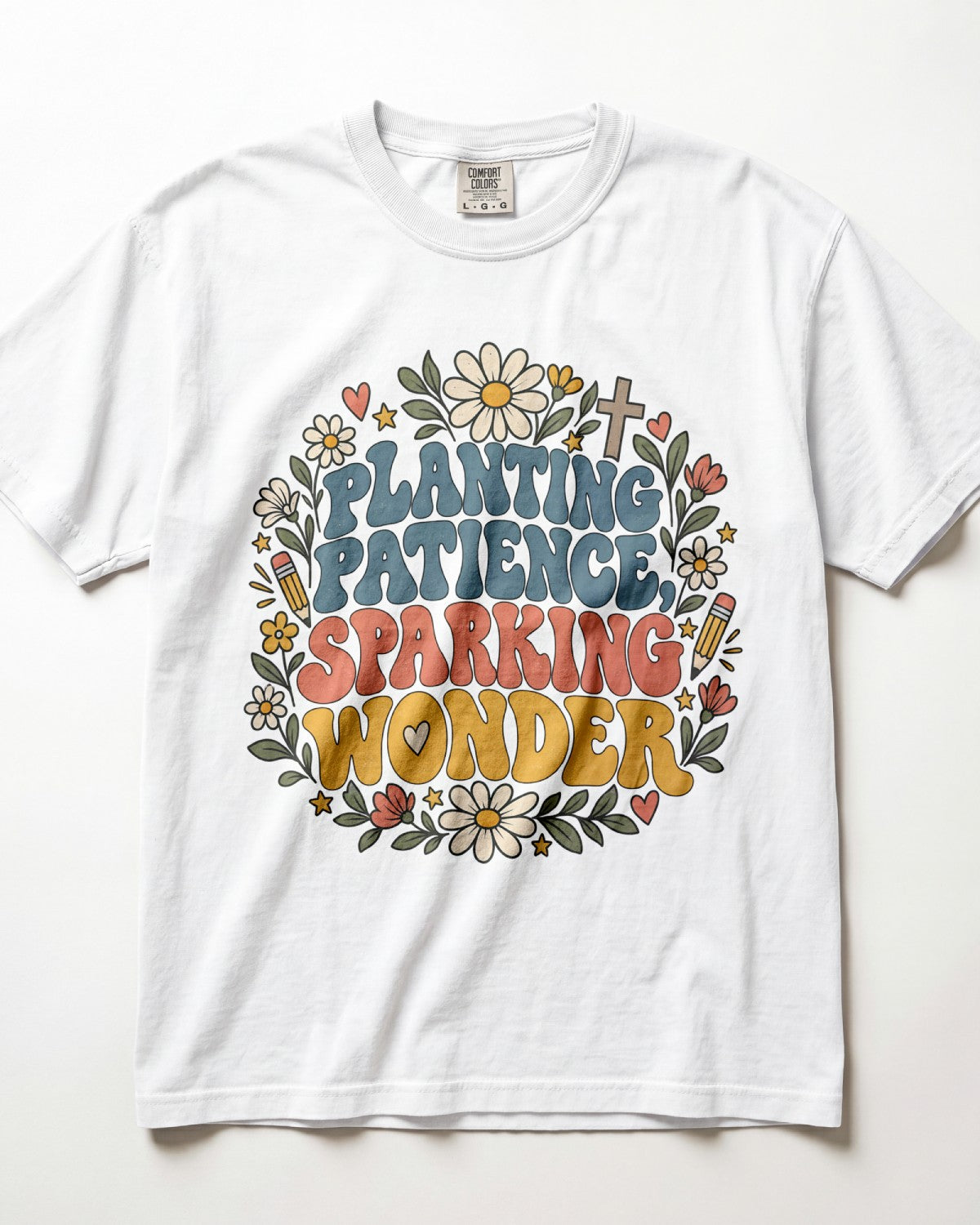Planting Patience, Sparking Wonder Kindergarten Teacher Shirt