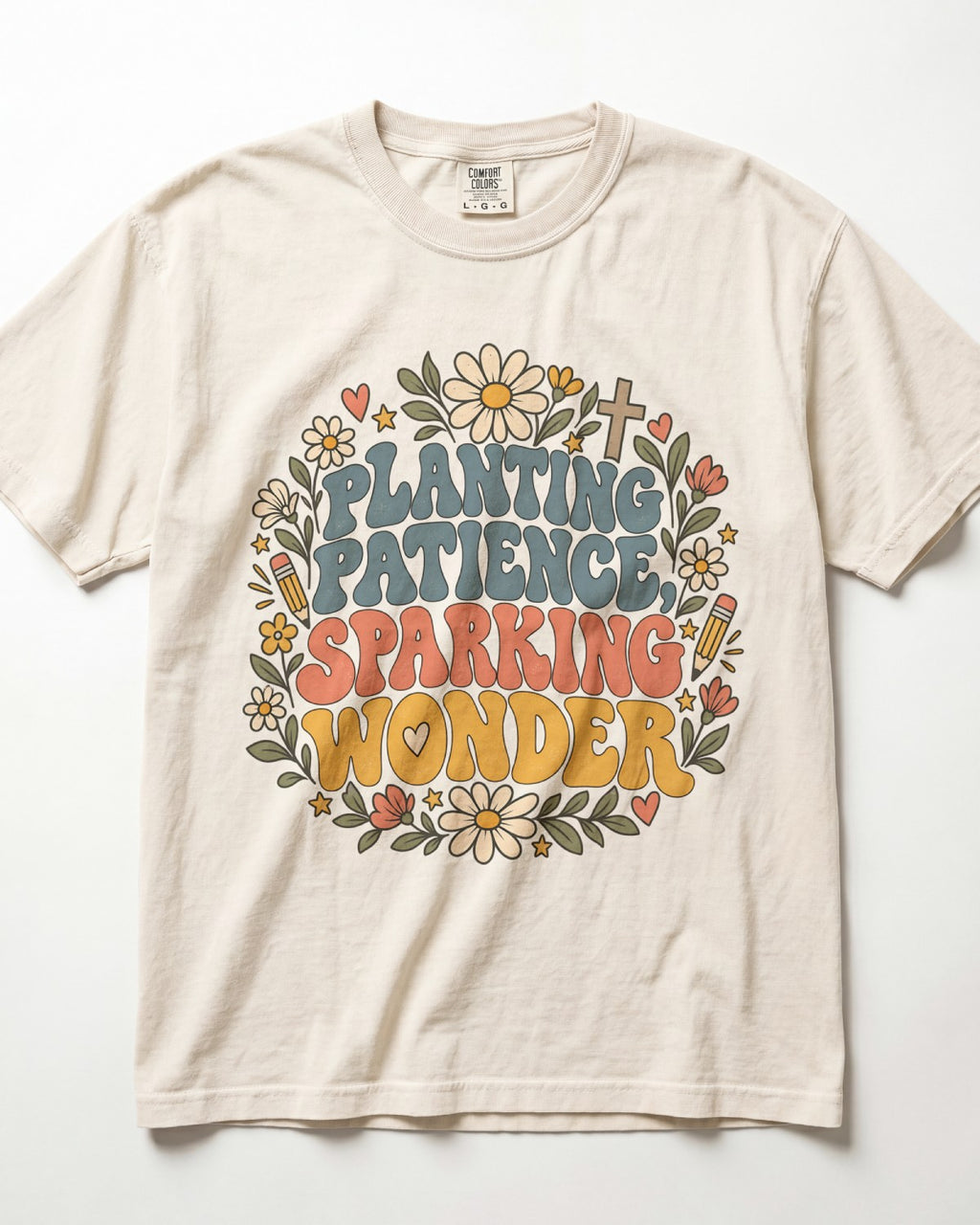 Planting Patience, Sparking Wonder Kindergarten Teacher Shirt