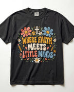 Where Faith Meets Little Minds Kindergarten Teacher Shirt
