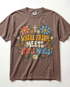 Where Faith Meets Little Minds Kindergarten Teacher Shirt