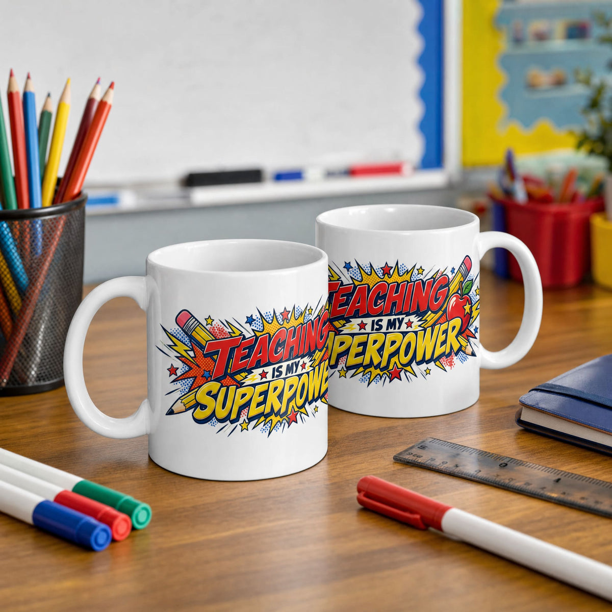 Teaching Is My Superpower Kindergarten Teacher Mug