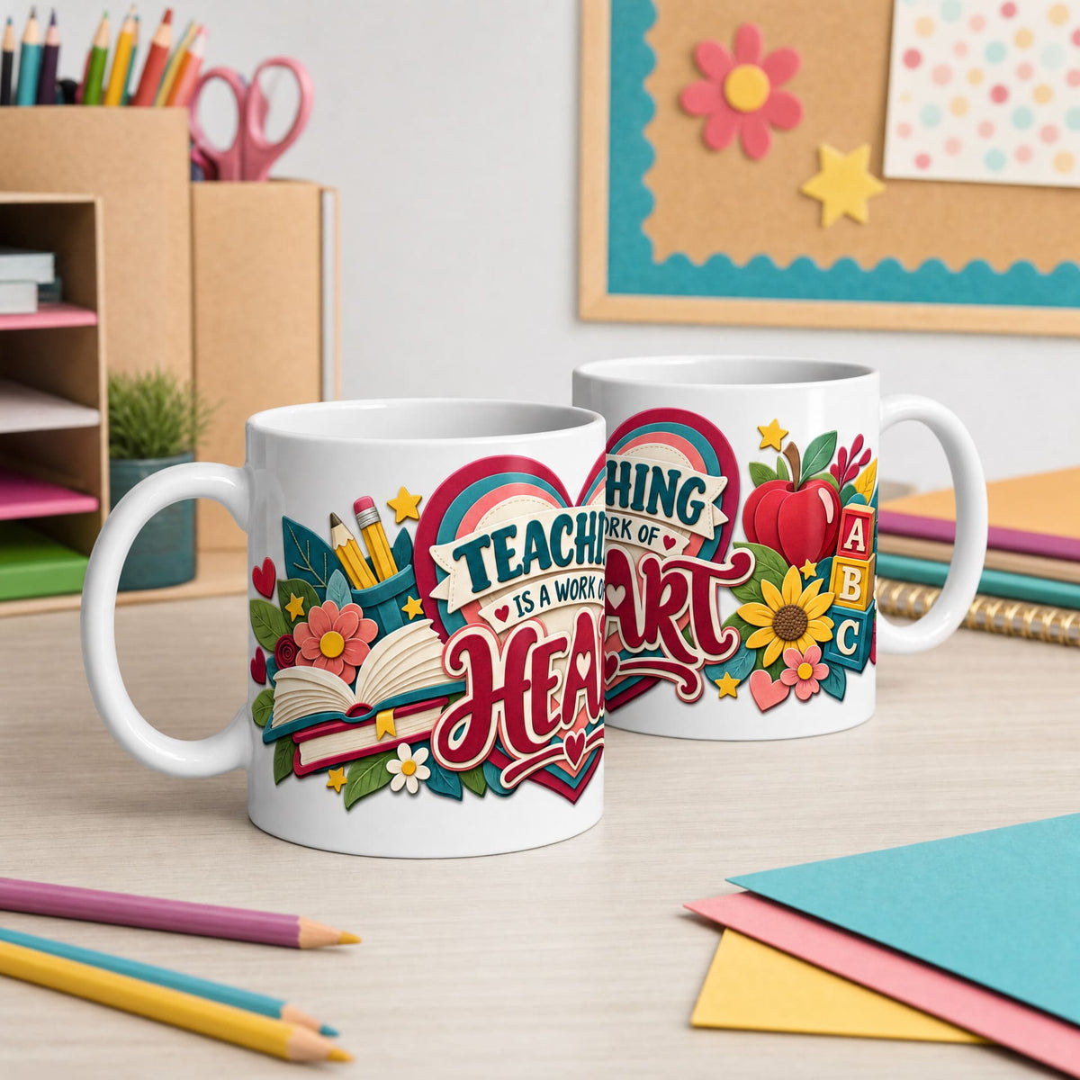 Teaching Is a Work of Heart Kindergarten Teacher Mug
