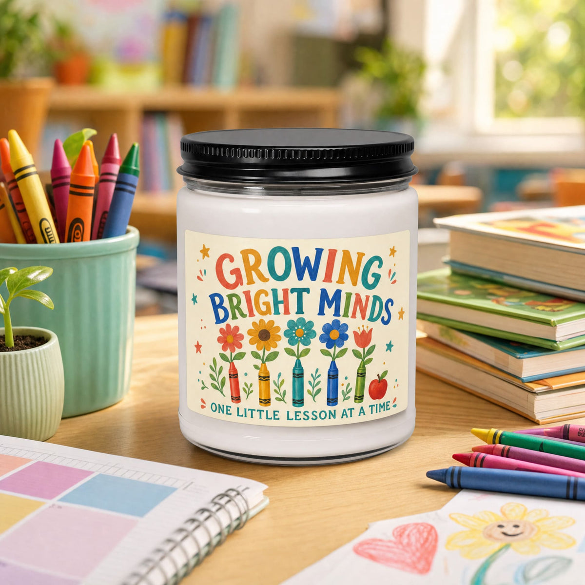 Growing Bright Minds Kindergarten Teacher Candle