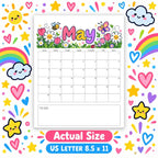 2027 Colorful Printable Calendar Bundle | 12 Seasonal Monthly Calendars
