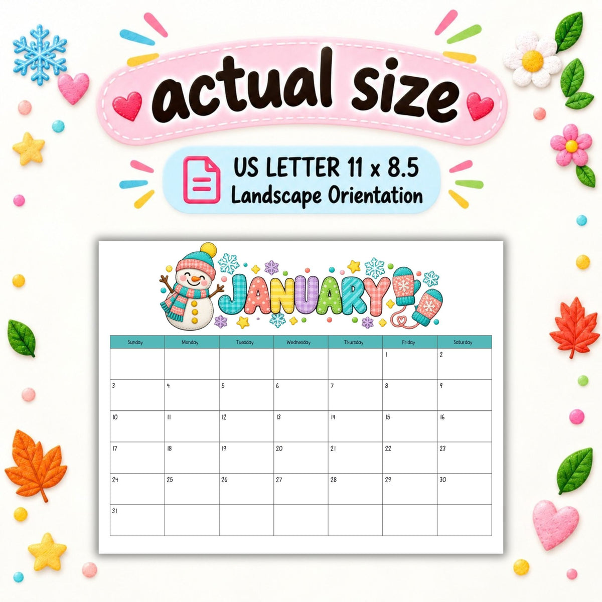 2027 Seasonal Classroom Calendar Bundle