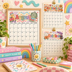 2027 Retro ’90s Printable Calendar Bundle | 12 Seasonal Monthly Calendars