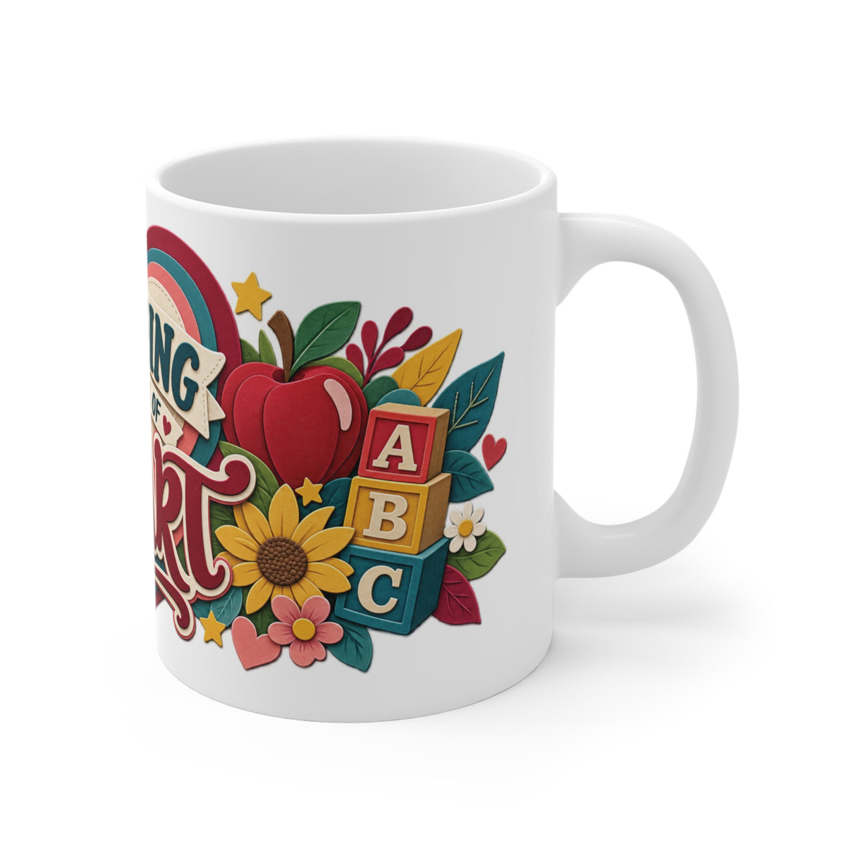Teaching Is a Work of Heart Kindergarten Teacher Mug
