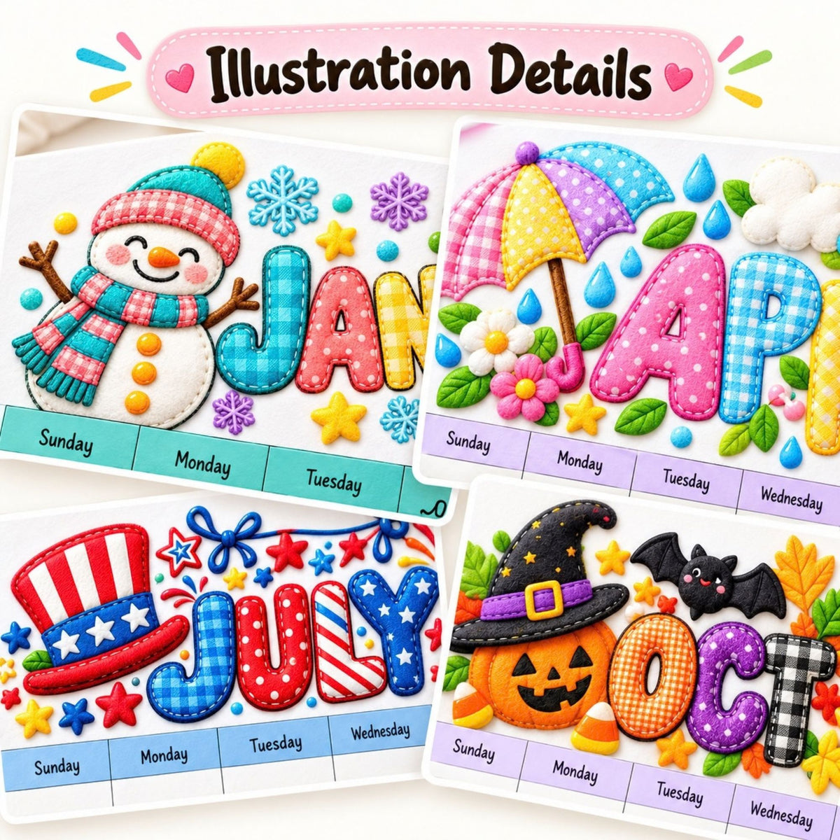 2027 Seasonal Classroom Calendar Bundle