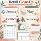 2027 Boho Printable Calendar Bundle | 12 Seasonal Monthly Calendars
