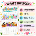 2027 Seasonal Classroom Calendar Bundle