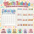2027 Retro ’90s Printable Calendar Bundle | 12 Seasonal Monthly Calendars