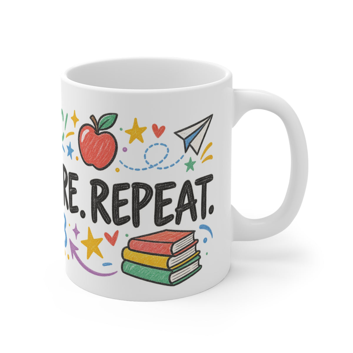 Teach. Inspire. Repeat. Kindergarten Teacher Mug
